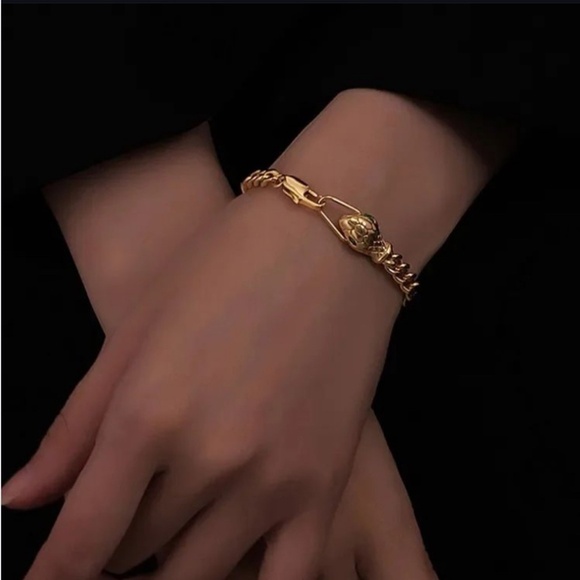 *NEW* 18K Gold Plated Stainless Steel Snake Link Bracelet - Picture 2 of 7